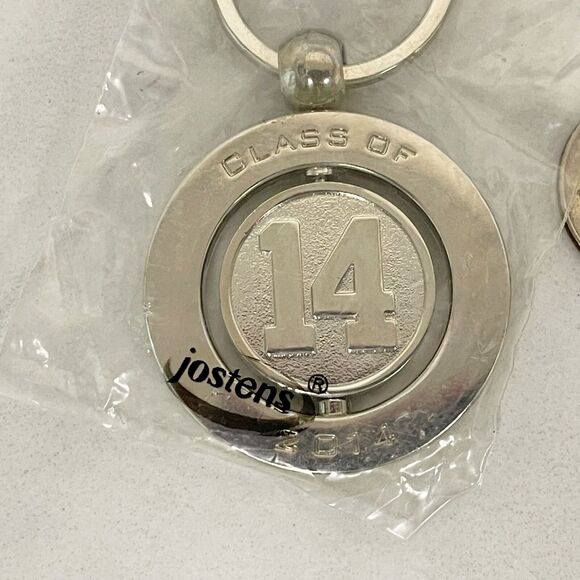 Class of 14 2014 Spinning Fidget Spinner Silver Tone Keychain Keyring - Picture 4 of 7